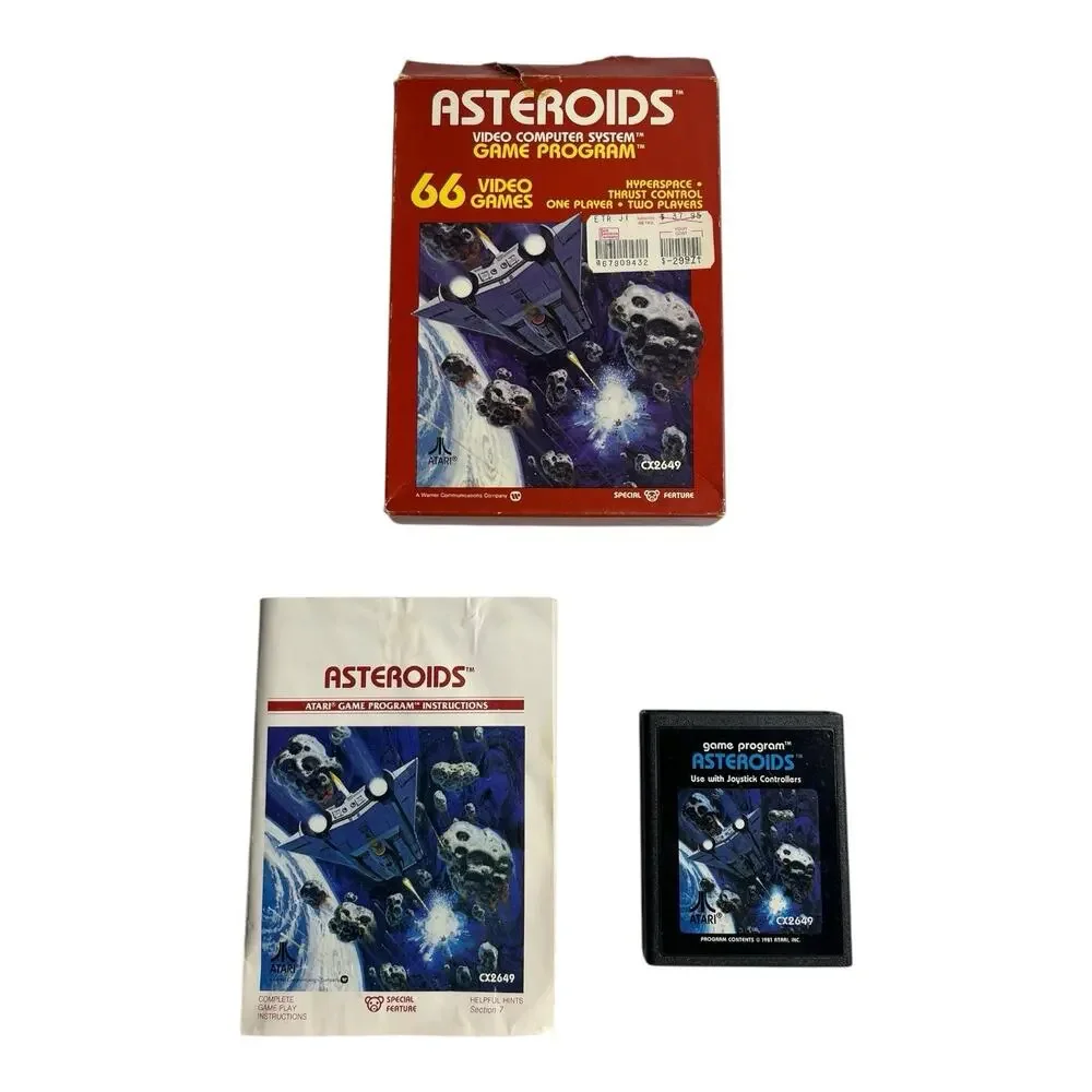 Asteroids Atari‎ 2600 CIB Complete in Box 1981 Video Game Retro Vintage CX2649